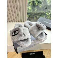 CHANEL 샤넬 퍼 토우 샌들 털신 슬리퍼 신발