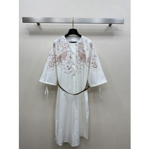 Hermes 에르메스 자수 디테일 롱슬리브 셔츠 원피스 의류