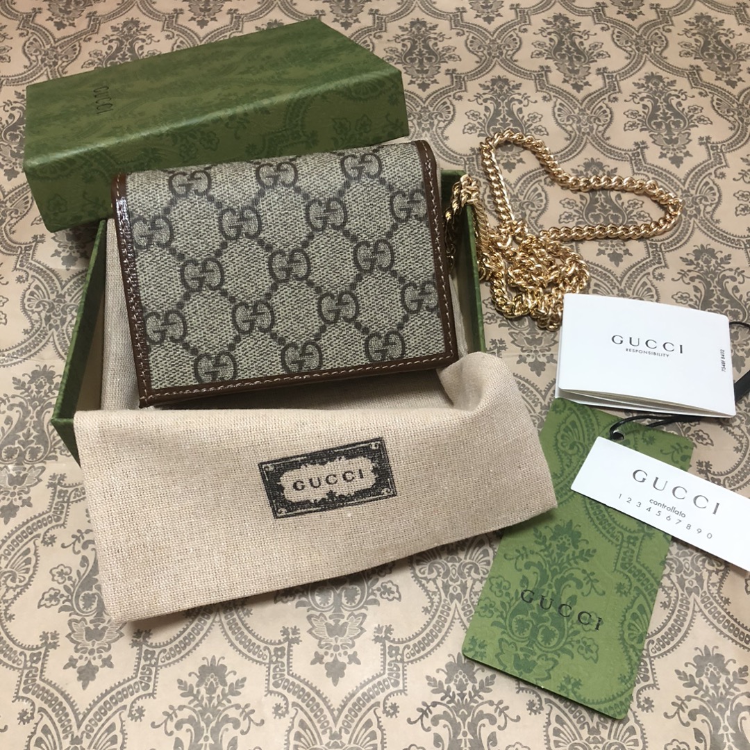 GUCCI 구찌 1955 홀스빗 카드지갑 체인백 지갑