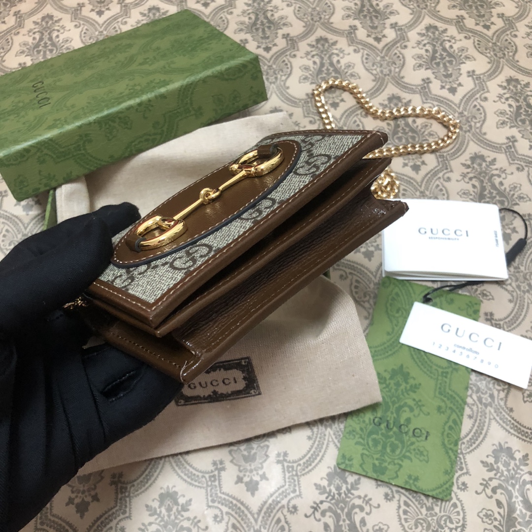 GUCCI 구찌 1955 홀스빗 카드지갑 체인백 지갑