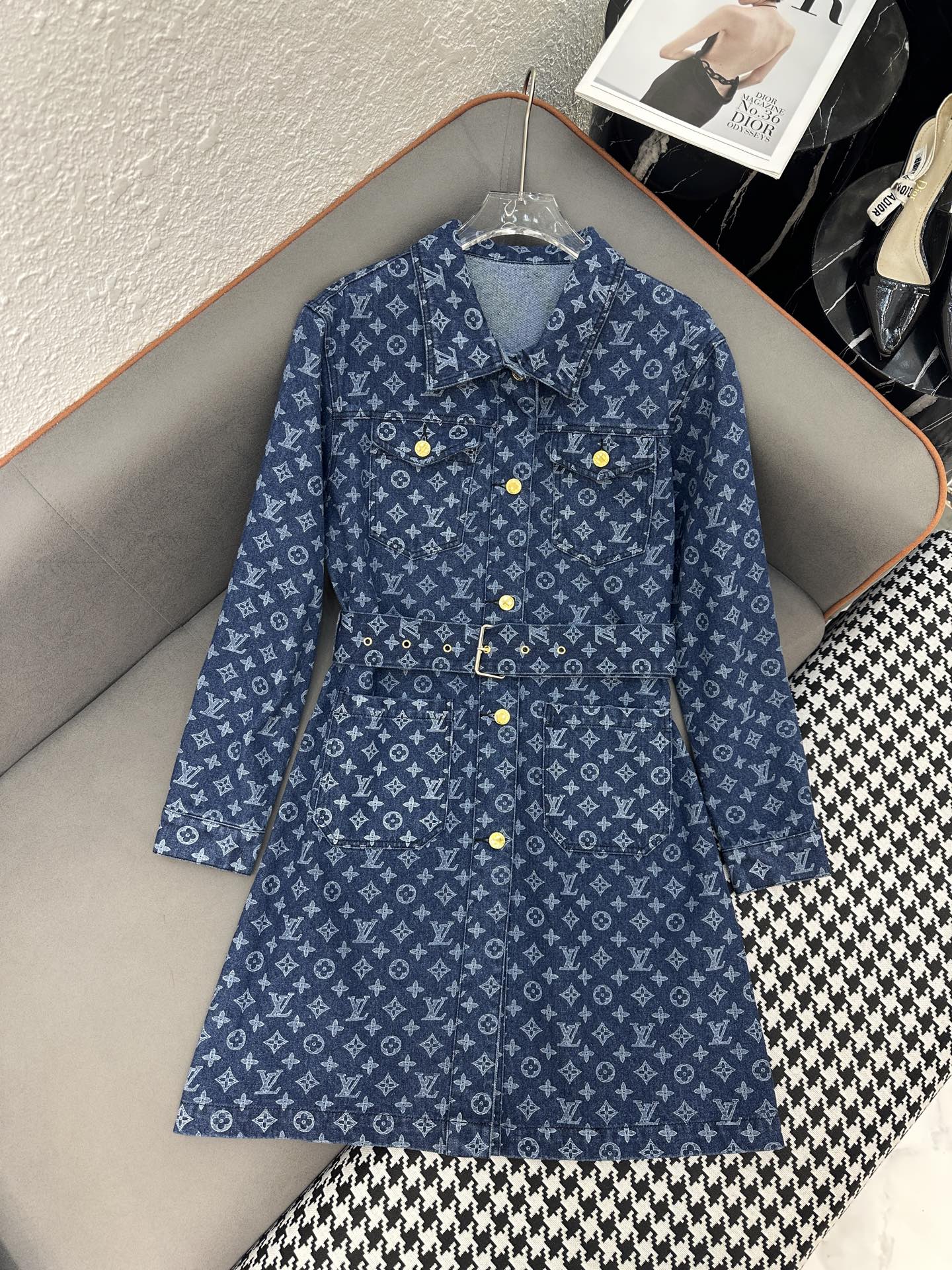 Louis Vuitton LV 루이비통 모노그램 자카드 데님 원피스 의류