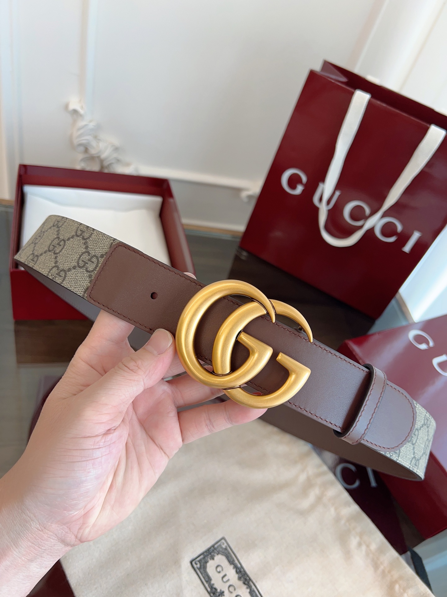 GUCCI 구찌 프리미엄 벨트 GG 로고 버클