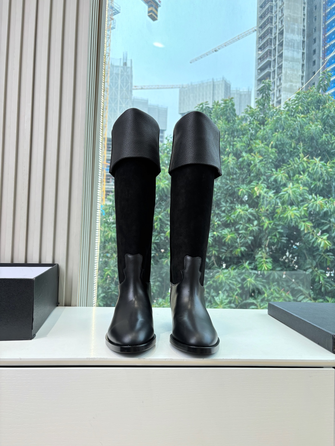 CHANEL 샤넬 로고 라이더 롱 부츠 신발