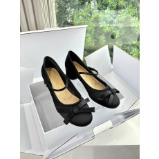 Dior CD 디올 실크 리본 로우 굽 슈즈 구두 신발