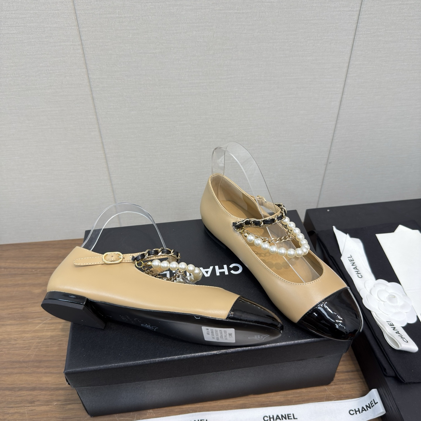 CHANEL 샤넬 체인 플랫 슈즈 구두 신발