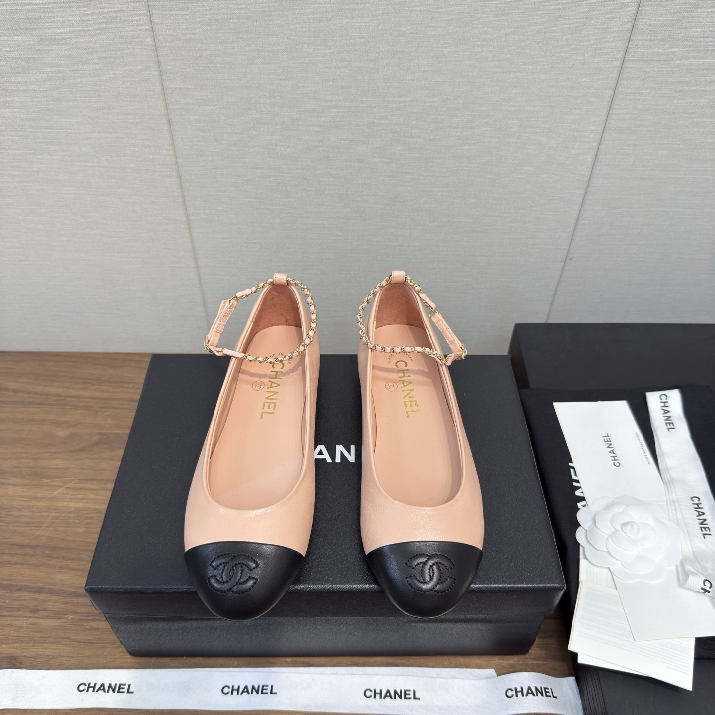 CHANEL 샤넬 체인 플랫 슈즈 구두 신발