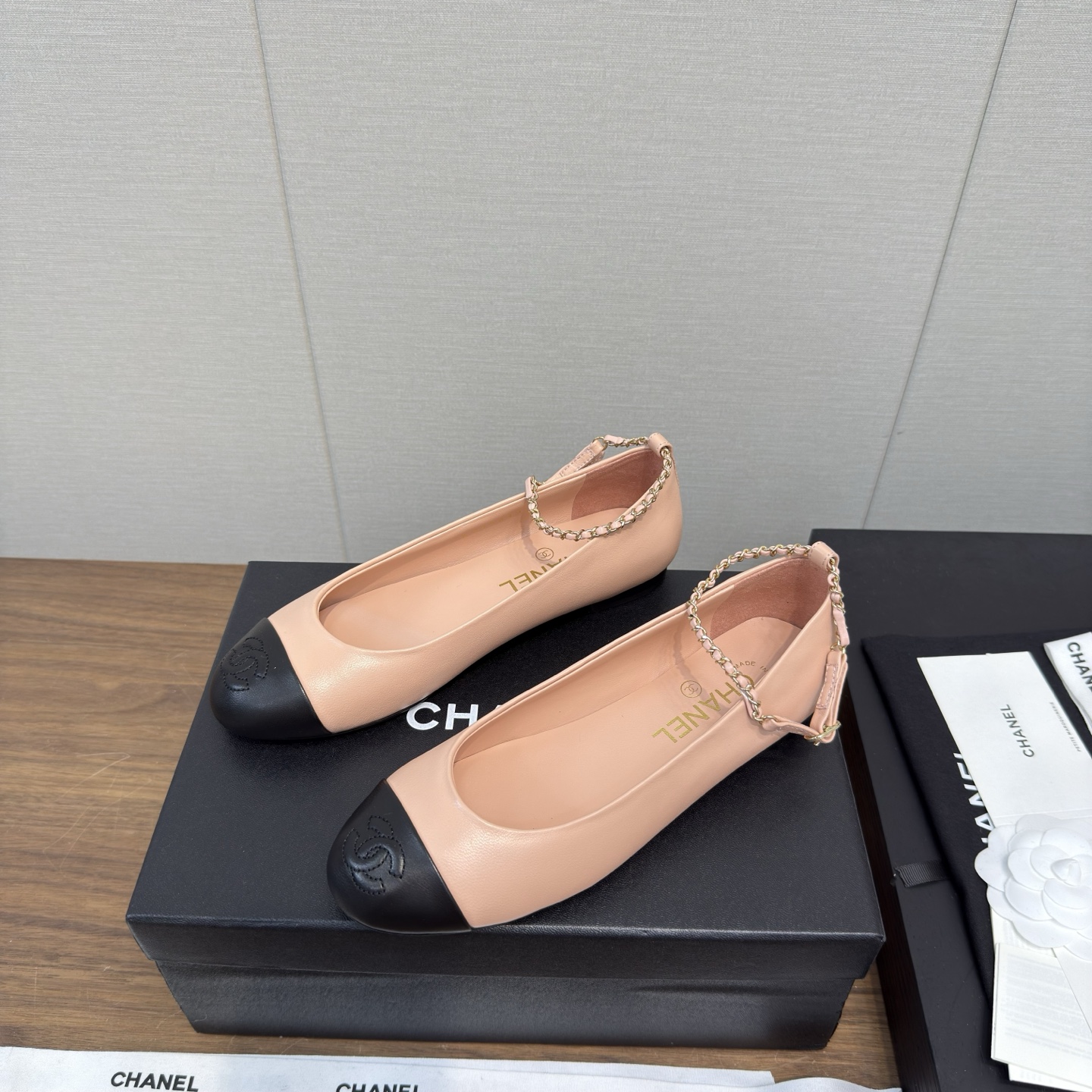 CHANEL 샤넬 체인 플랫 슈즈 구두 신발