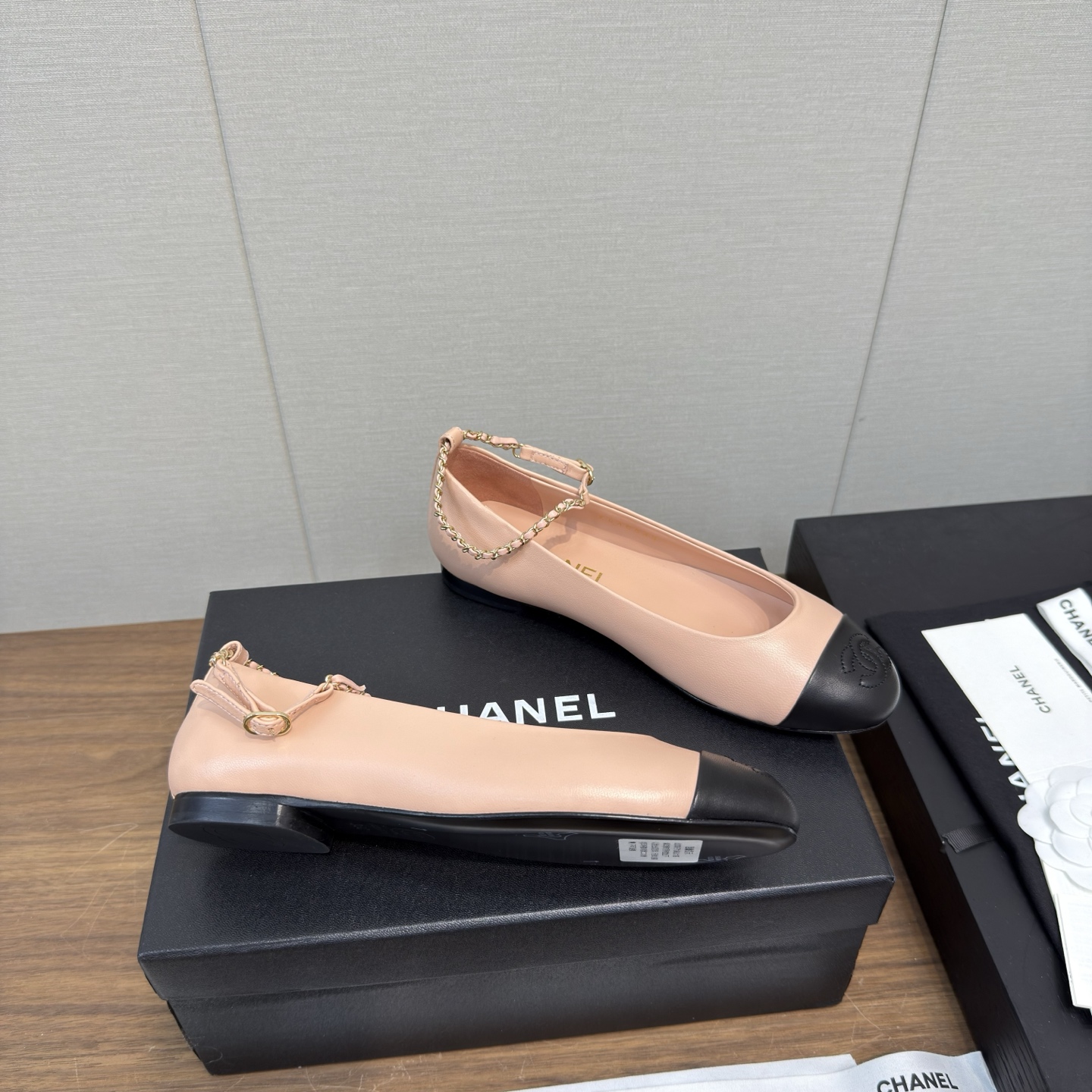CHANEL 샤넬 체인 플랫 슈즈 구두 신발