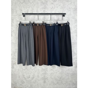 LV 루이비통 핀턱 디테일 와이드 팬츠 바지 의류