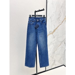 PRADA 프라다 삼각 메탈 장식 스트레이트 데님 팬츠 청바지 의류