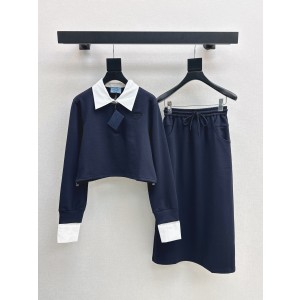 PRADA 프라다 긴팔 상의 + 스커트 치마 캐주얼 세트업 의류