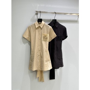 Loewe 로에베 가벼운 비스코스 & 린넨 프린트 원피스 의류