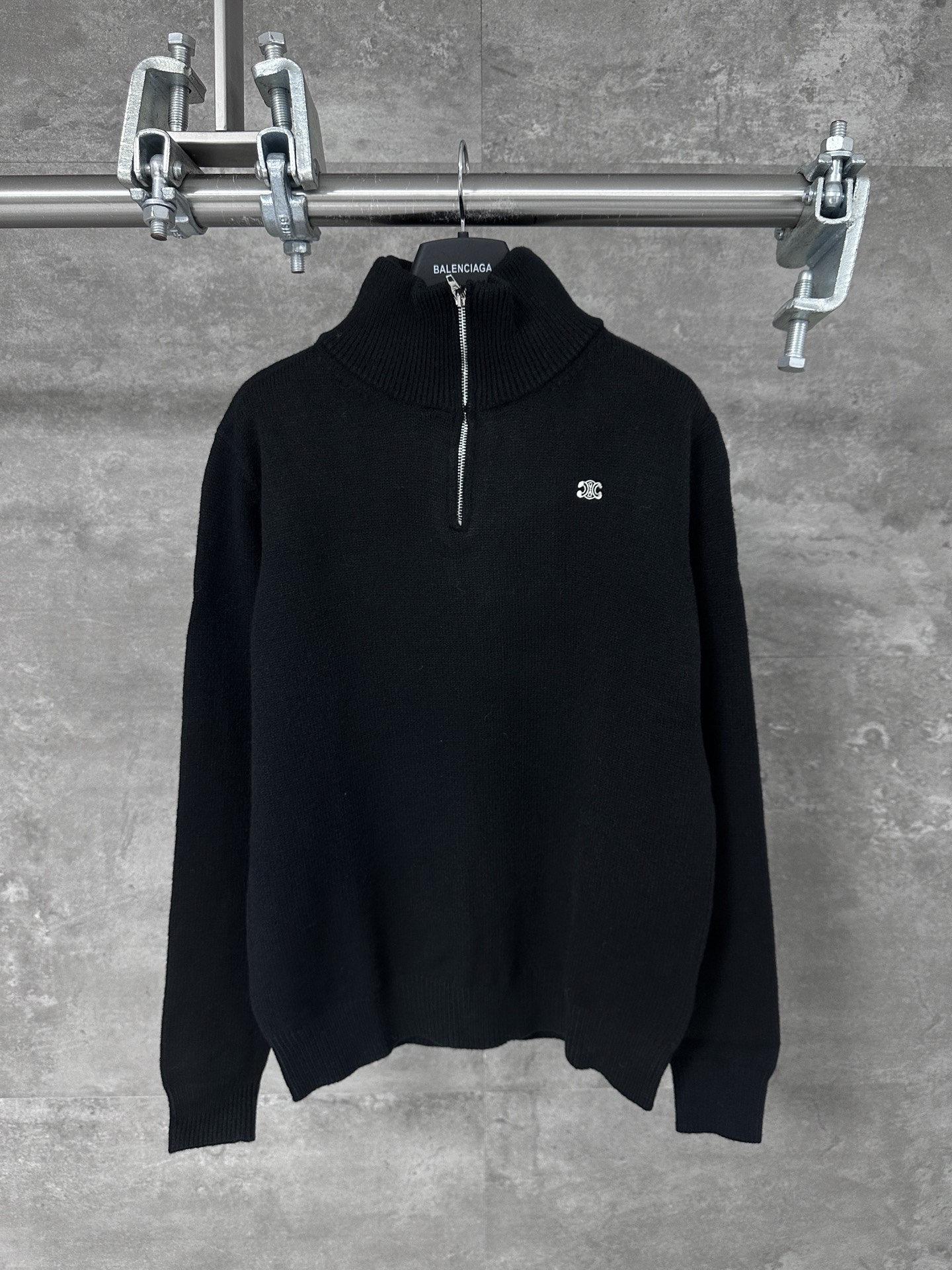 Celine 셀린느 하프 지퍼 하이넥 긴팔 스웨터 니트 의류