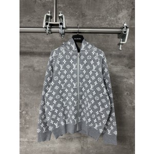 LV 루이비통 로고 전판 자카드 울 혼방 후드 집업 가디건 자켓 의류