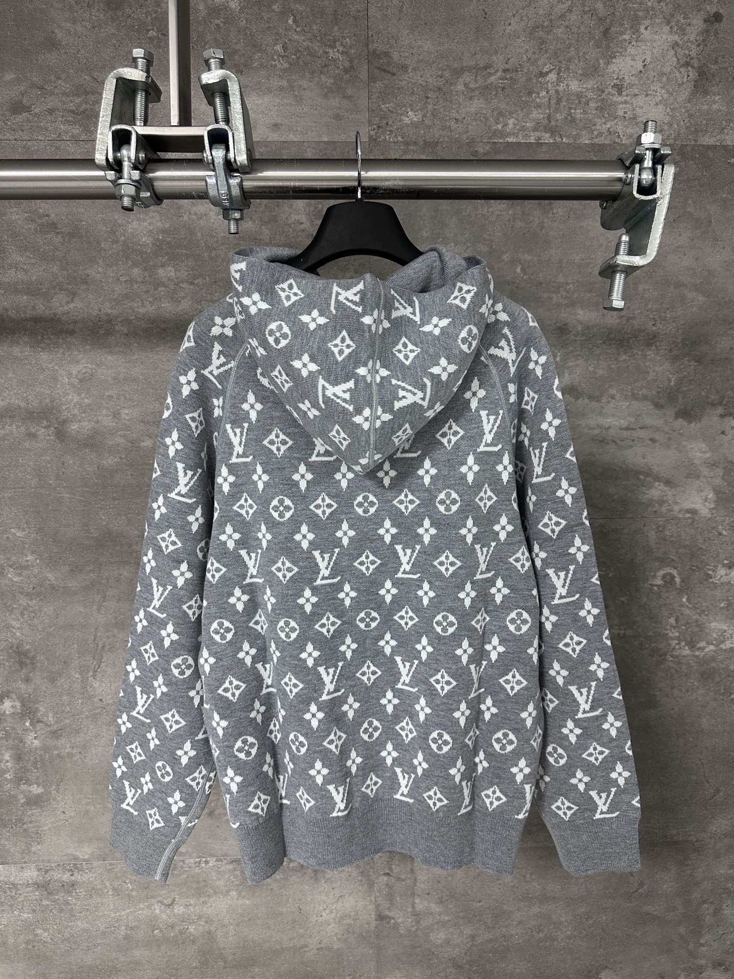 LV 루이비통 로고 전판 자카드 울 혼방 후드 집업 가디건 자켓 의류