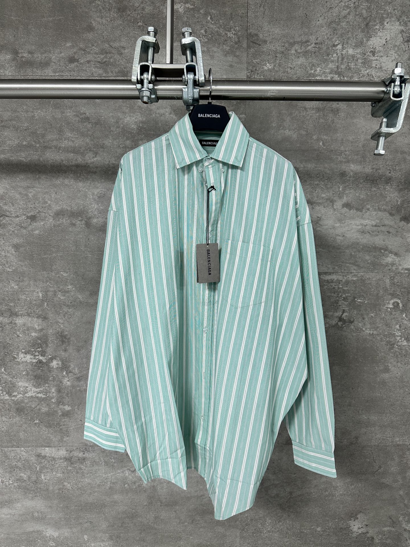 Balenciaga BLCG 발렌시아가 민트그린 스트라이프 셔츠 의류