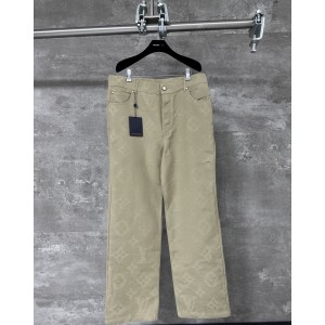 LV 루이비통 자수 풀 프린트 데님 팬츠 바지 의류