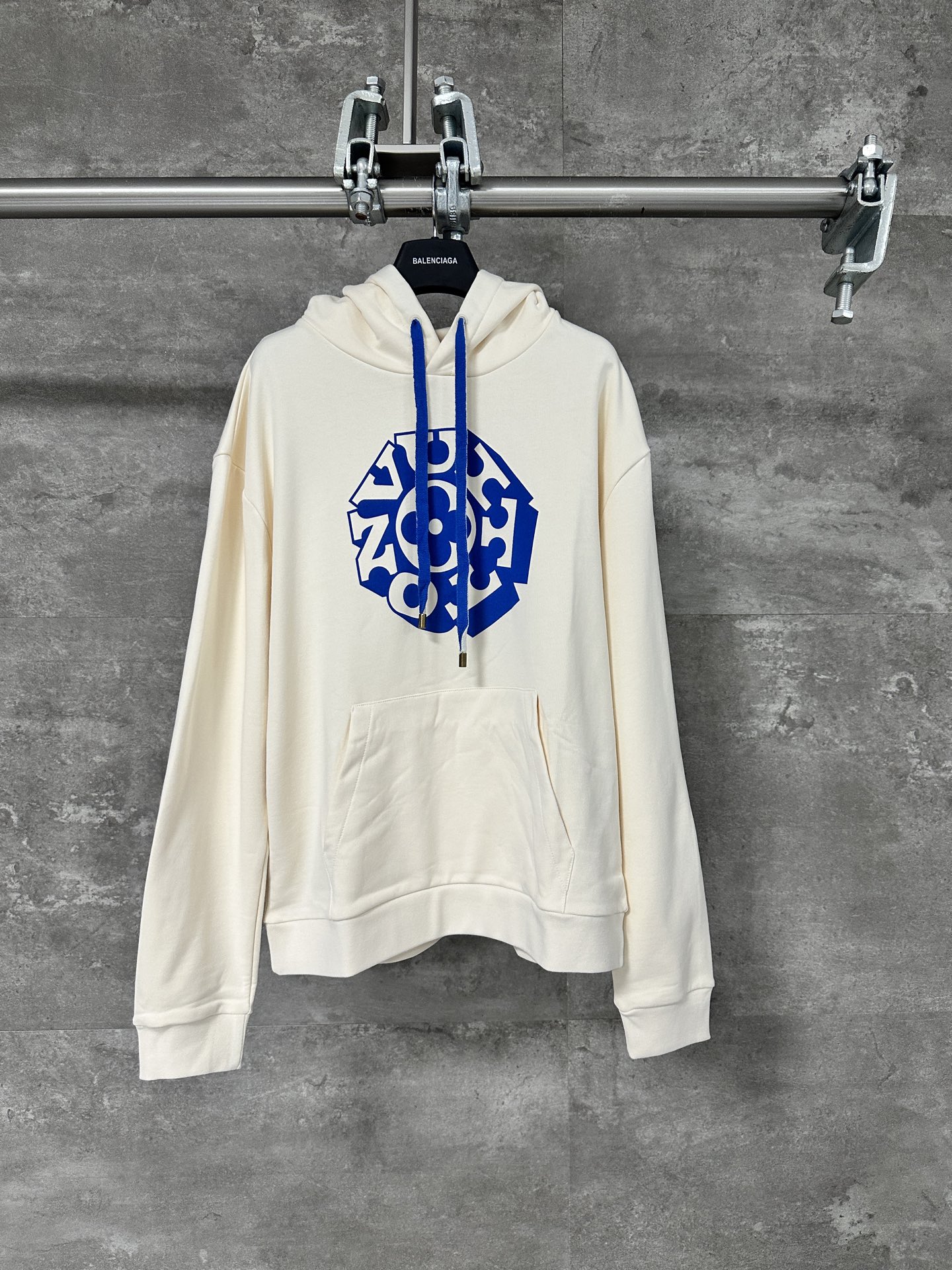 LV 루이비통 꽃무늬 프린트 블루 스트링 후드 맨투맨 티셔츠 의류