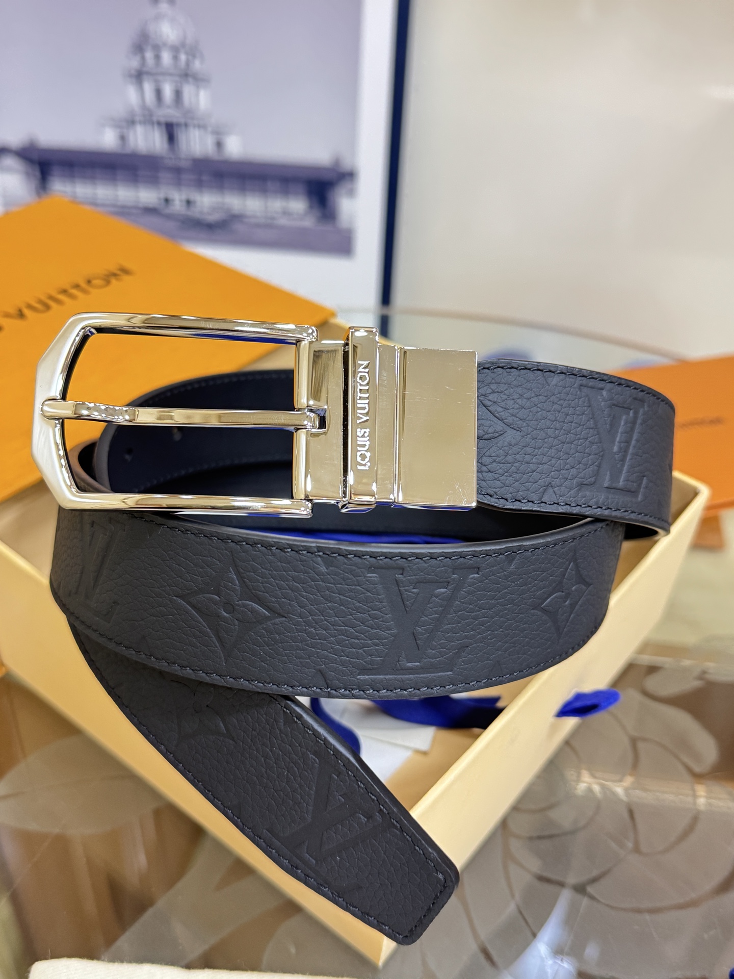 LV 루이비통 Slender 슬렌더 3.5cm 소가죽 벨트