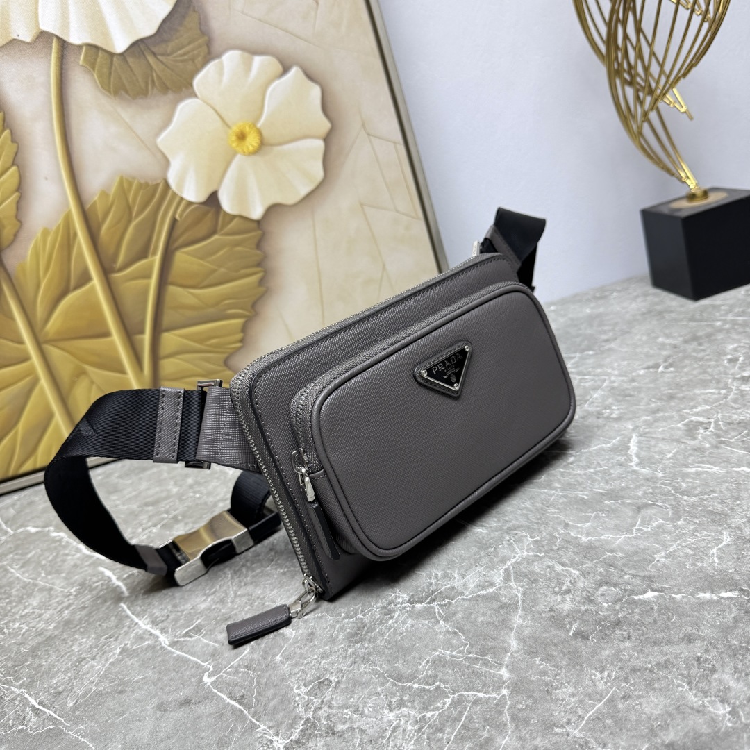 PRADA 프라다 힙색 2VH156 그레이 가방