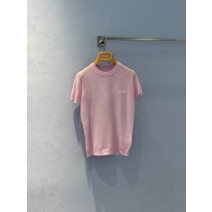 MiuMiu 미우미우 퀼팅 텍스처 반팔 니트 의류