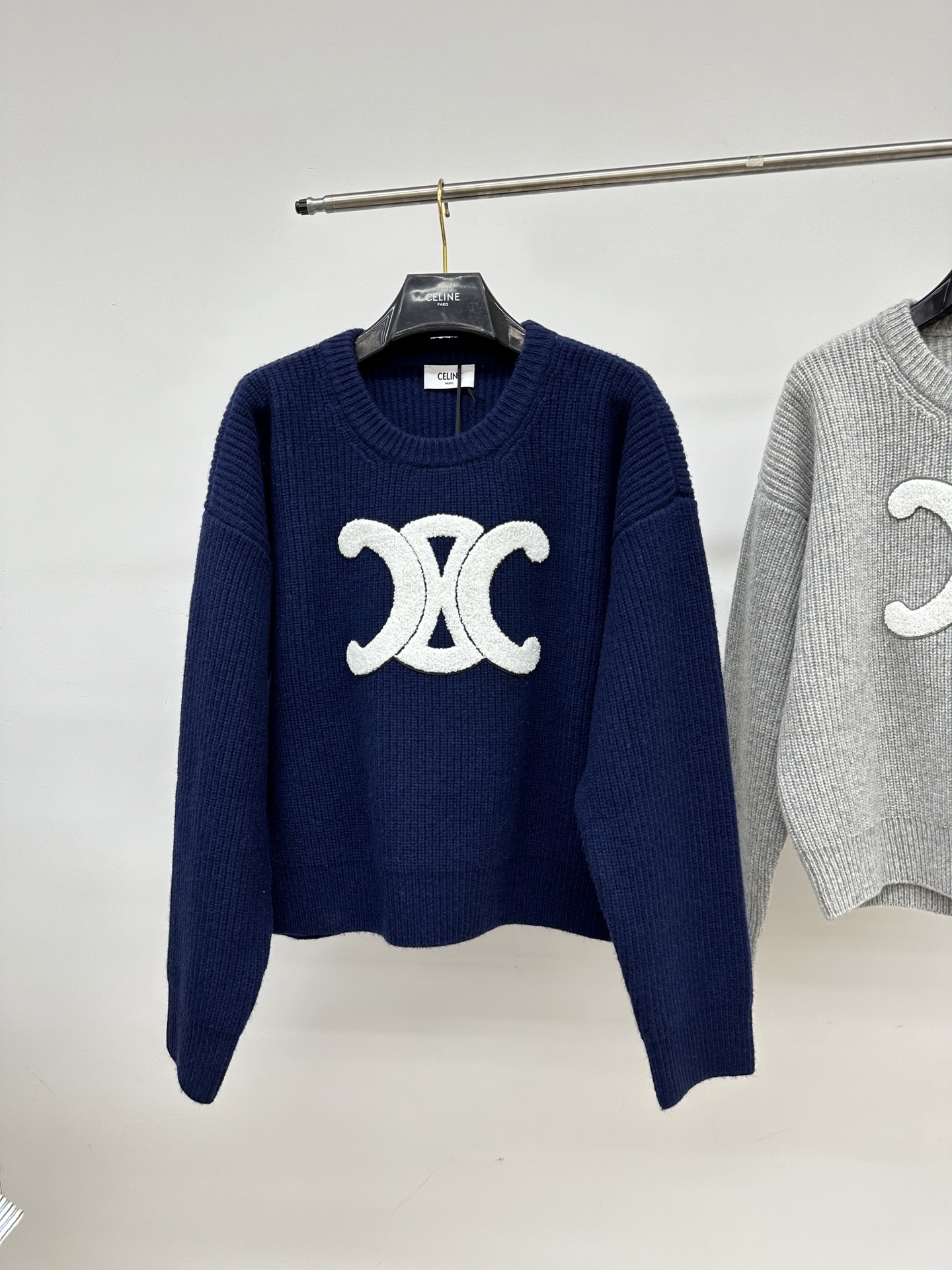 Celine 셀린느 가을·겨울 회색 라운드넥 니트 스웨터 의류