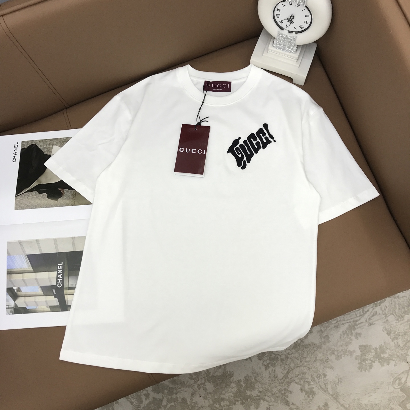 Gucci 구찌 클래식 로고 자수 반팔 티셔츠 의류