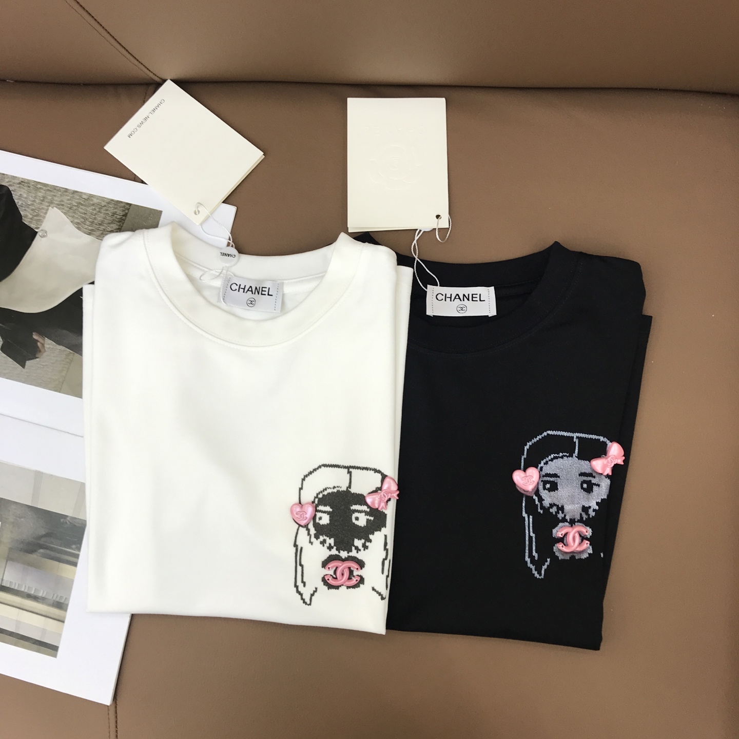 Chanel 샤넬 하트·리본 로고 반팔 티셔츠 의류