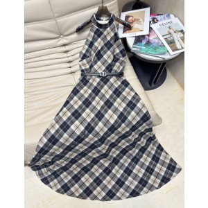 Dior CD 디올 클래식 체크 롱 원피스 의류