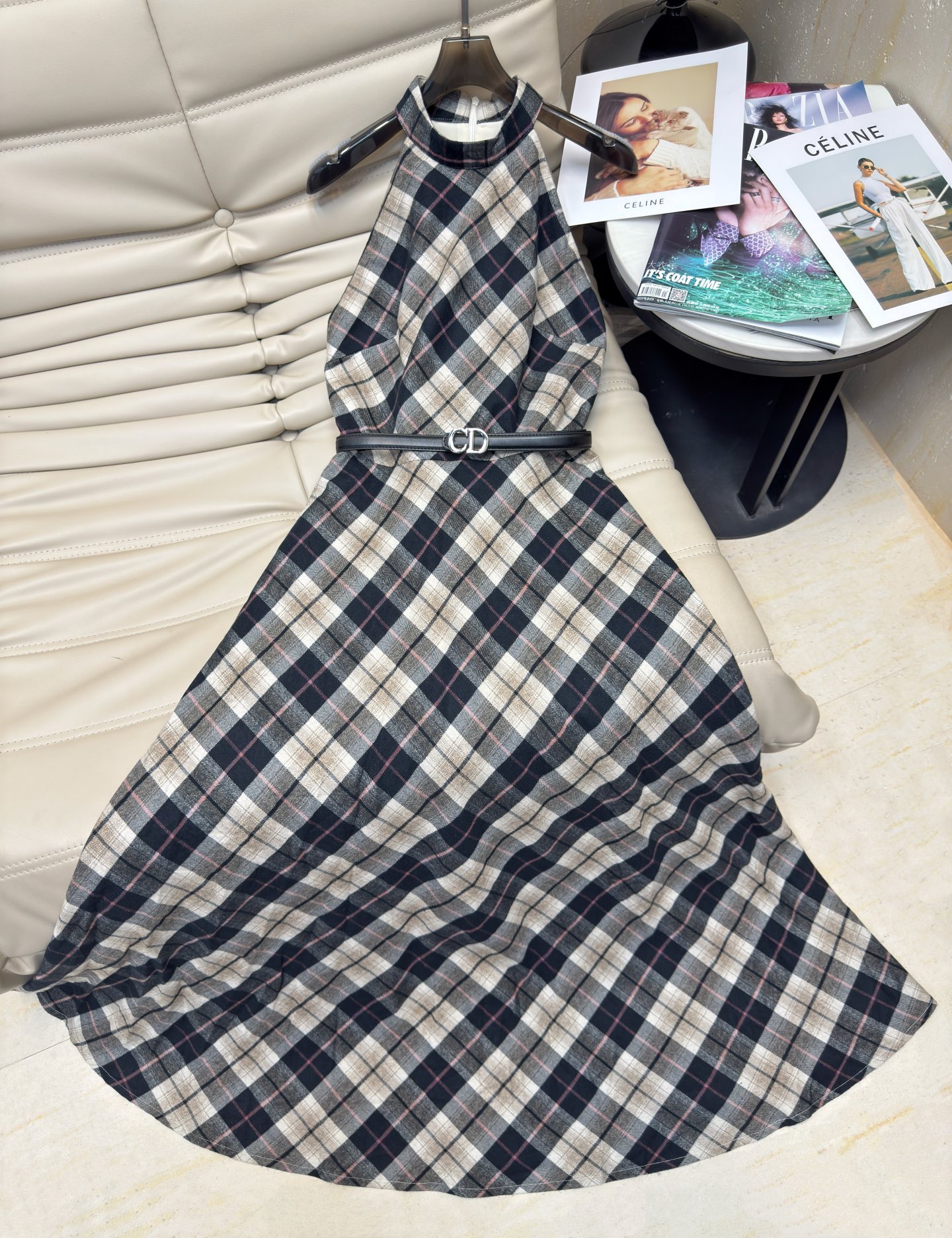 Dior CD 디올 클래식 체크 롱 원피스 의류