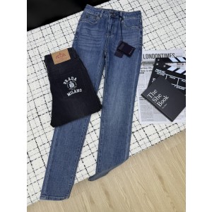 Prada 프라다 백포켓 프린트 스키니 데님 팬츠 바지 의류