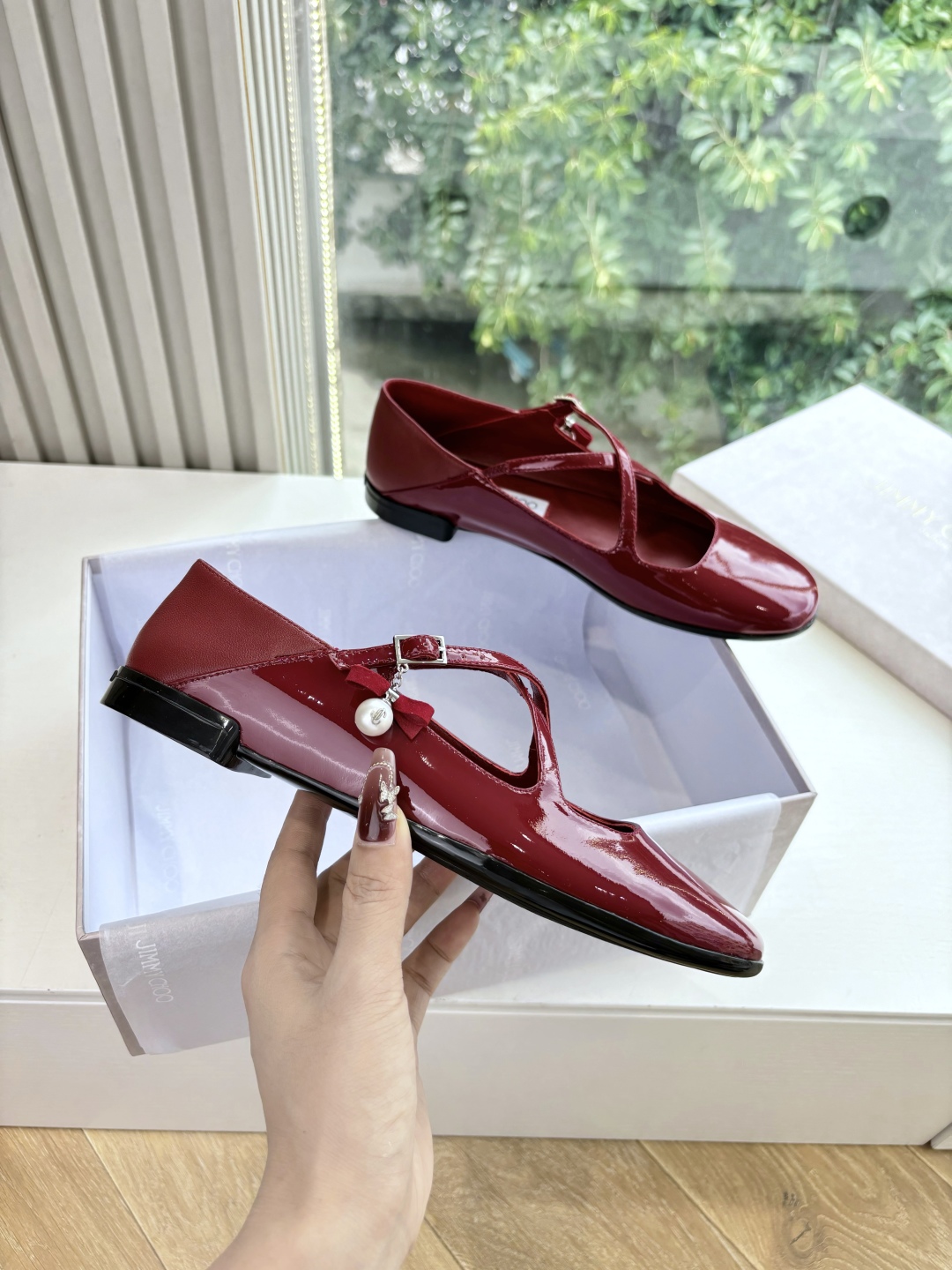 Jimmy Choo 지미추 진주 플랫 슈즈 단화 구두 신발