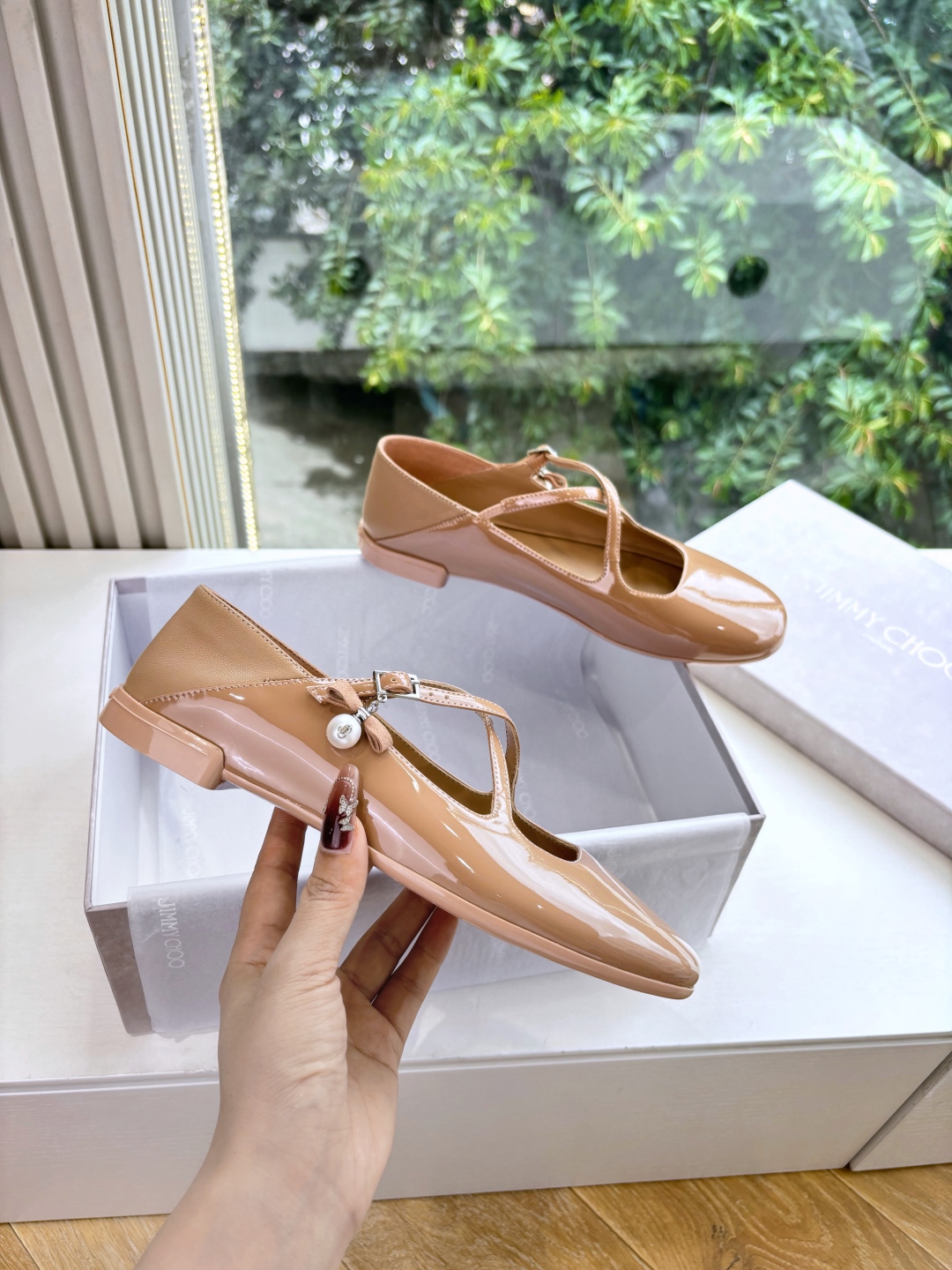 Jimmy Choo 지미추 진주 플랫 슈즈 단화 구두 신발