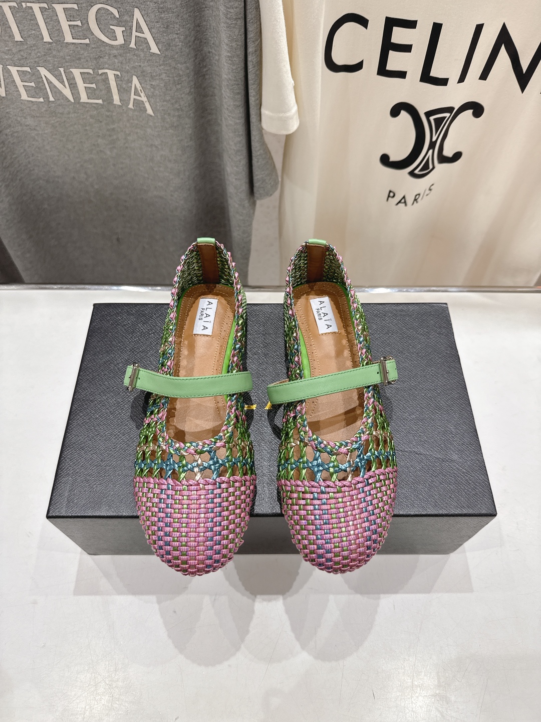 Alaia 알라이아 평면 망사 발레리나 플랫 슈즈 신발