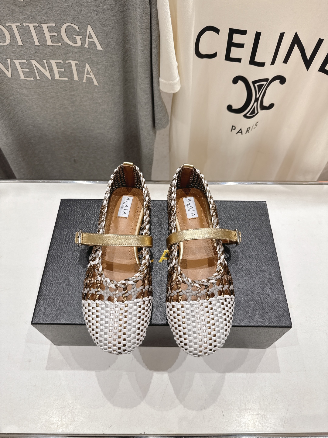 Alaia 알라이아 평면 망사 발레리나 플랫 슈즈 신발