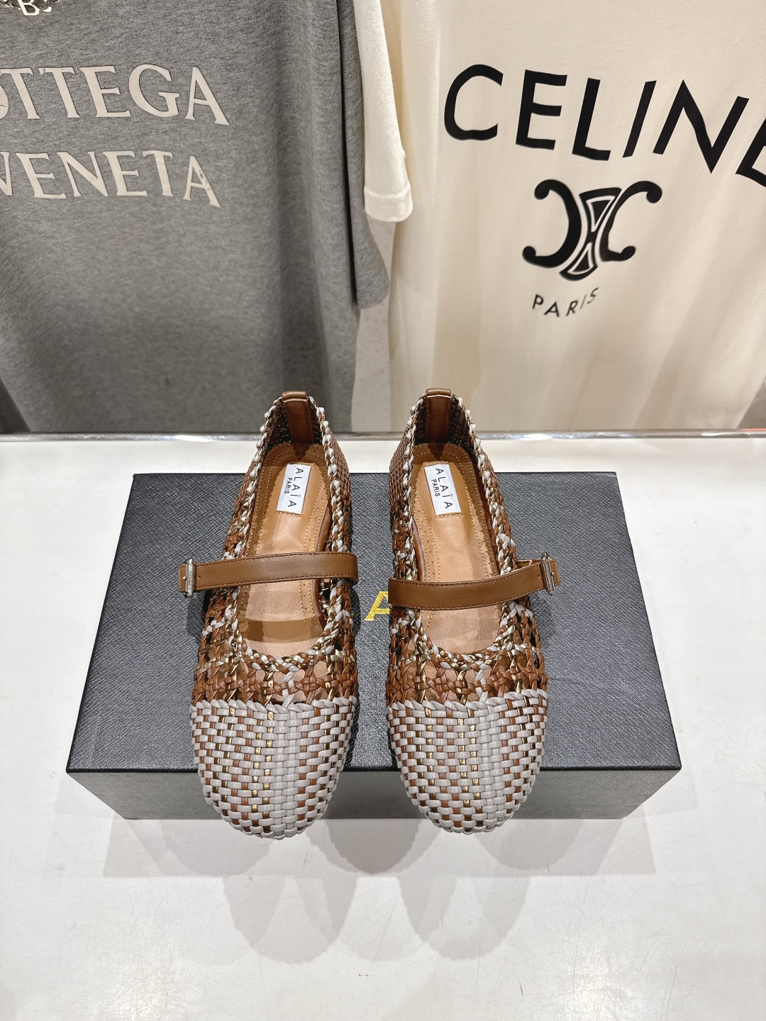 Alaia 알라이아 평면 망사 발레리나 플랫 슈즈 신발