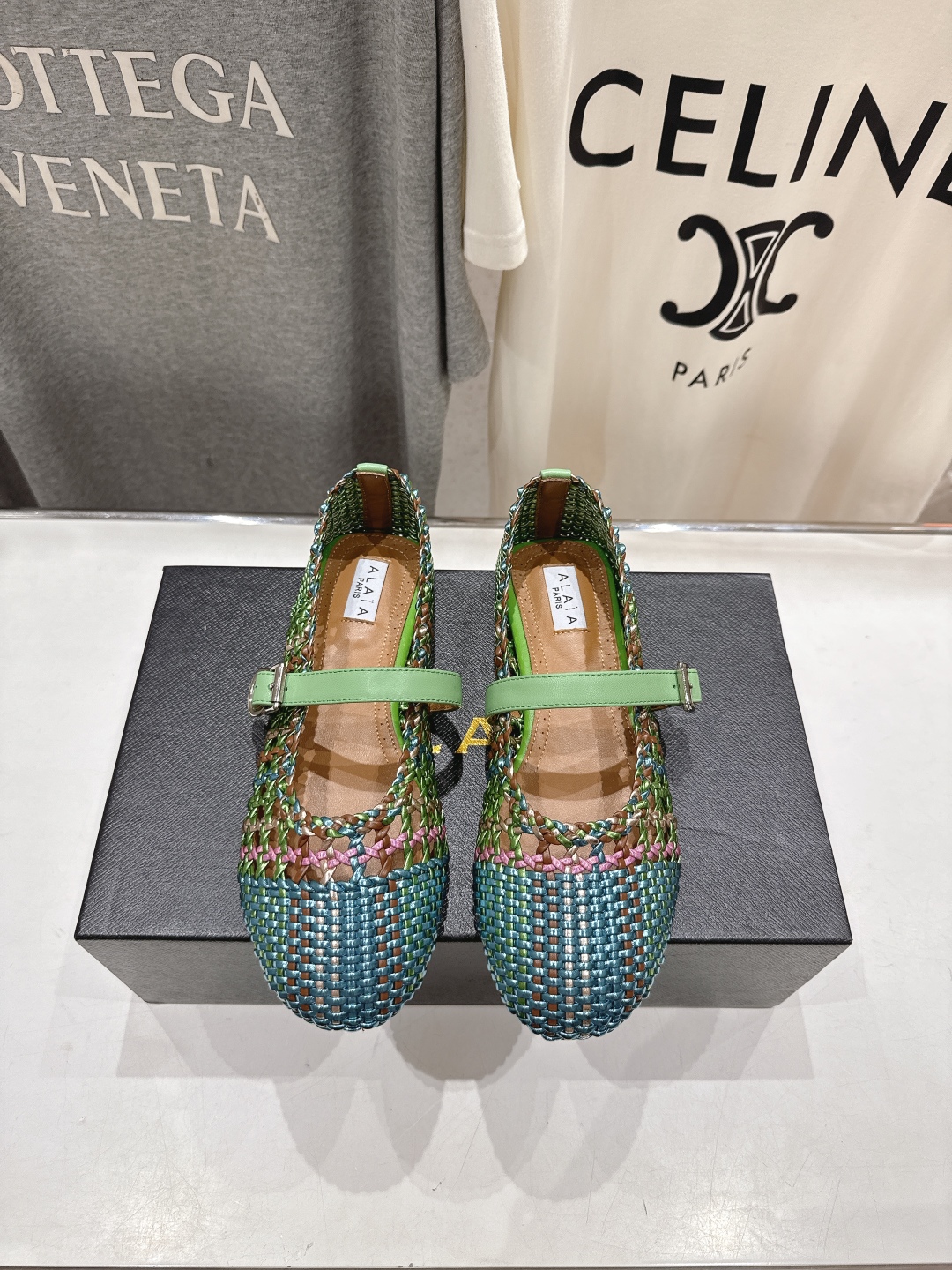 Alaia 알라이아 평면 망사 발레리나 플랫 슈즈 신발