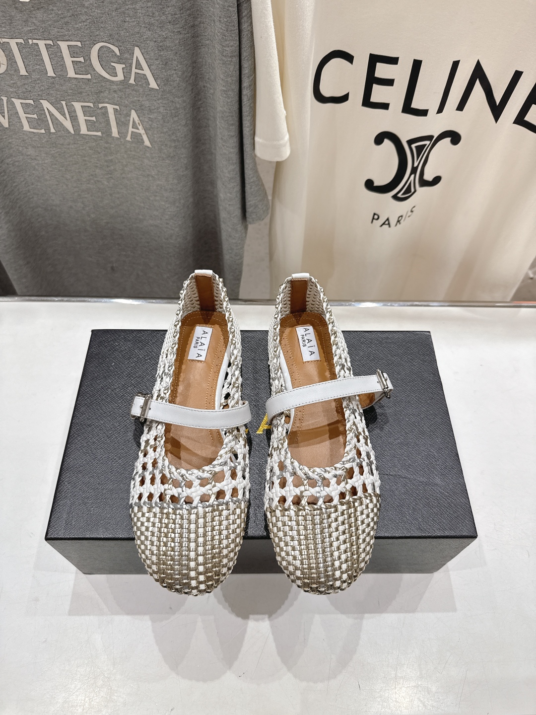 Alaia 알라이아 평면 망사 발레리나 플랫 슈즈 신발