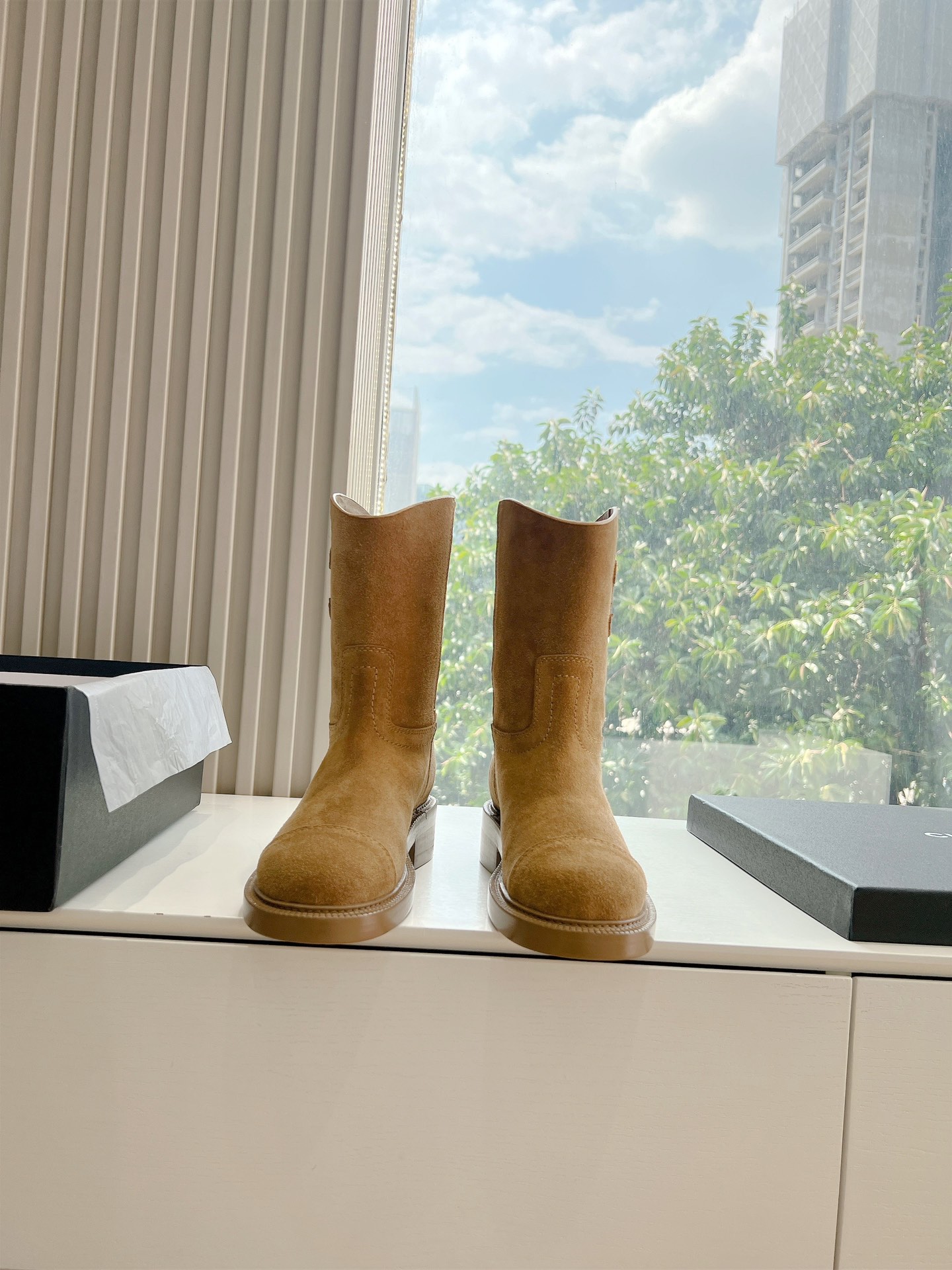 Chanel 샤넬 로고 라이더 부츠 신발