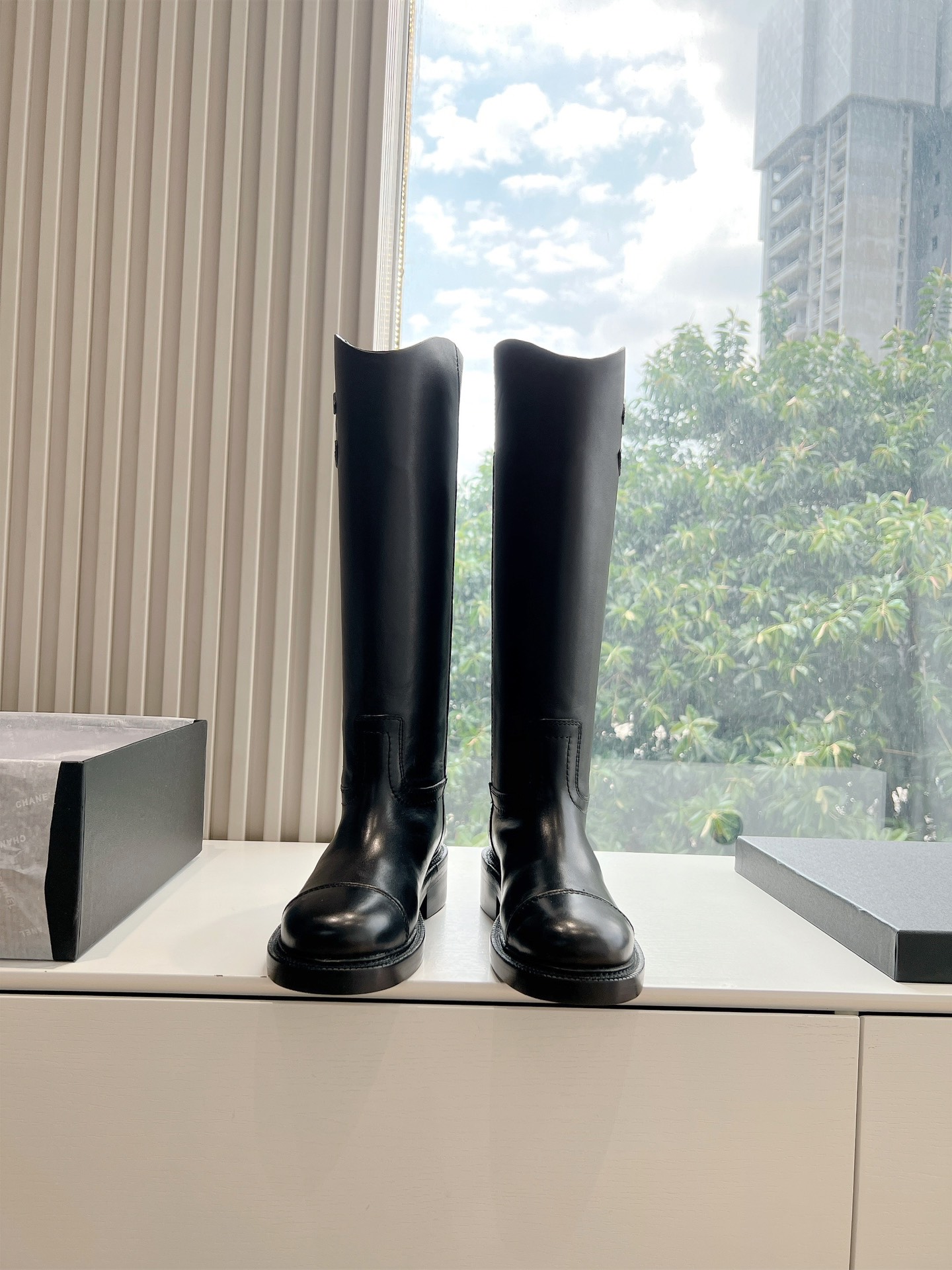 Chanel 샤넬 로고 라이더 부츠 신발
