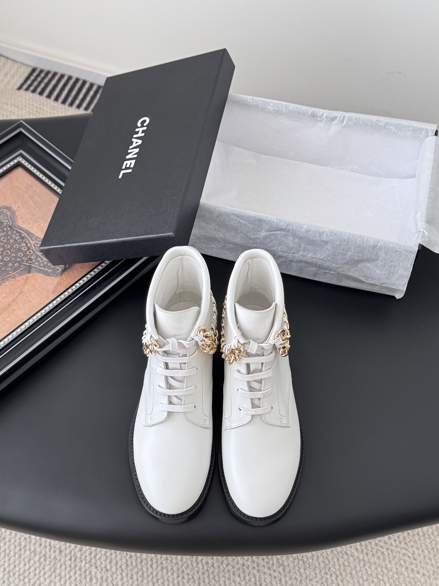 Chanel 샤넬 체인 라이더 부츠 신발