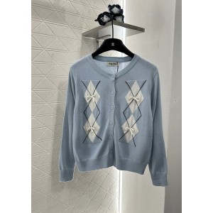 miumiu 미우미우 다이아몬드 패턴 리본 니트 가디건 의류