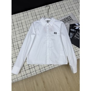 miumiu 미우미우 자수 로고 카라 셔츠 의류