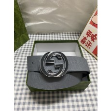 Gucci 구찌 남성용 GG 양면 벨트 (그레이, 4.0cm)
