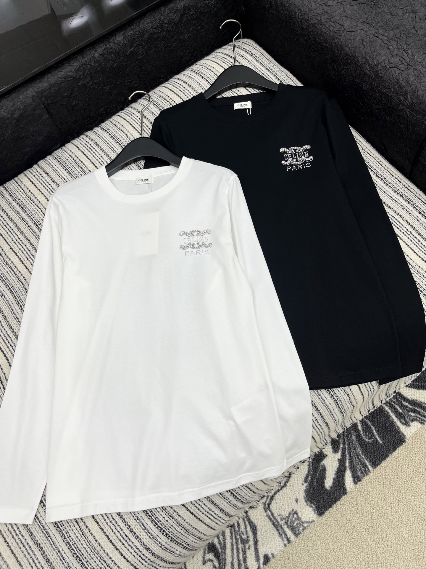 Celine 셀린느 수공 장식 스톤 롱슬리브 긴팔 티셔츠 의류