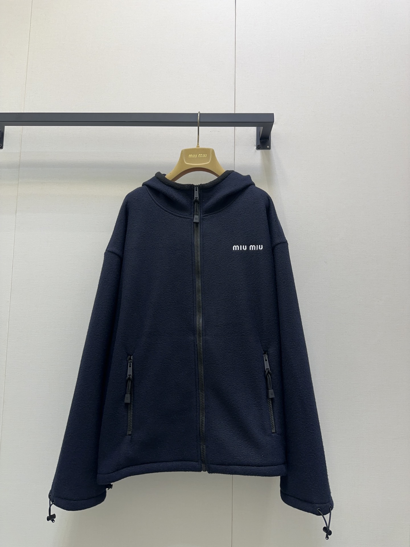 MiuMiu 미우미우 로고 자수 플리스 후드 집업 자켓 의류