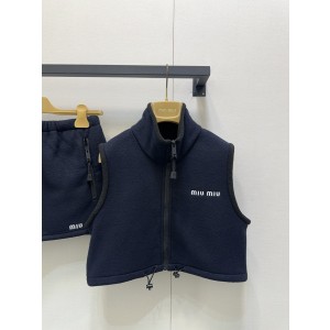 MiuMiu 미우미우 로고 자수 플리스 베스트 조끼 의류