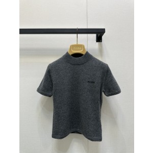 miumiu 미우미우 레트로 무드 캐시미어 니트 반팔 상의 의류