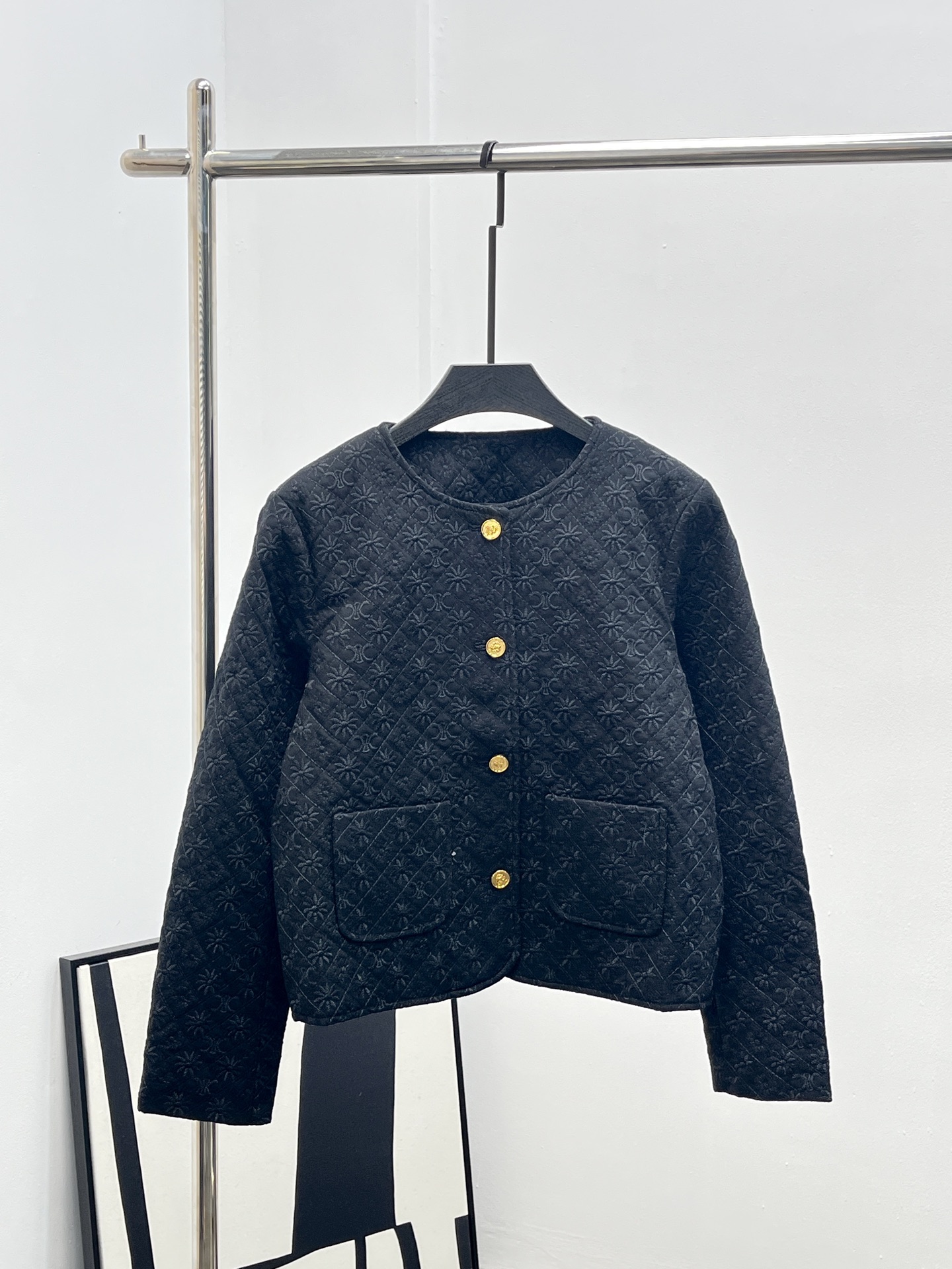 Celine 셀린느 금장 버튼 퀼팅 코튼 케이블 자켓 의류