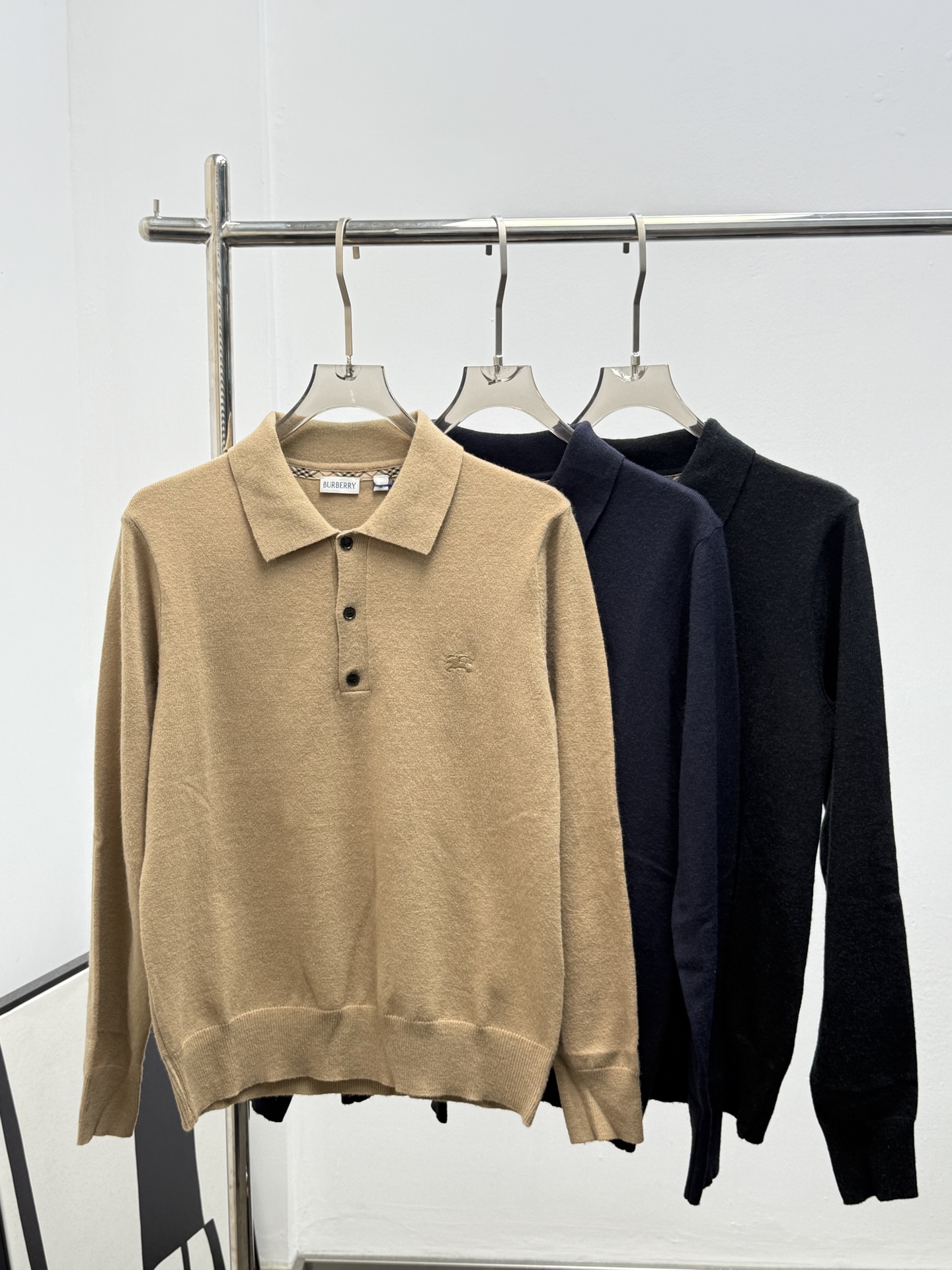 Burberry 버버리 자수 로고 장식 긴팔 폴로 셔츠 의류